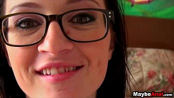 Nerdy chick with glasses gets a dick in her ass Kira Kennedy 1 1