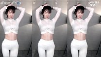 韩国主播BJ冬天巨乳白色紧身衣热舞@微信订阅号“喵污”